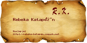 Rebeka Katapán névjegykártya